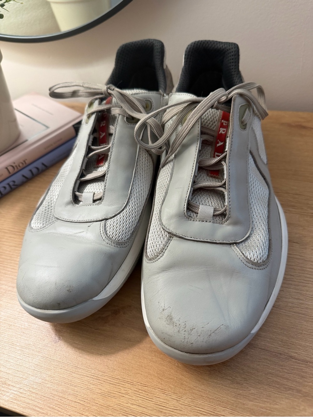 Prada Cup Men's Gray Casual Lace-Up Sneakers - Picture 3 of 16